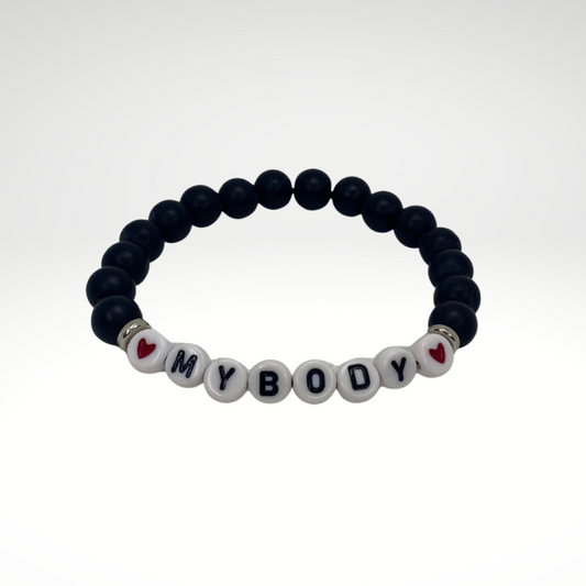 "I Love MyBody" Black Onyx Bracelet