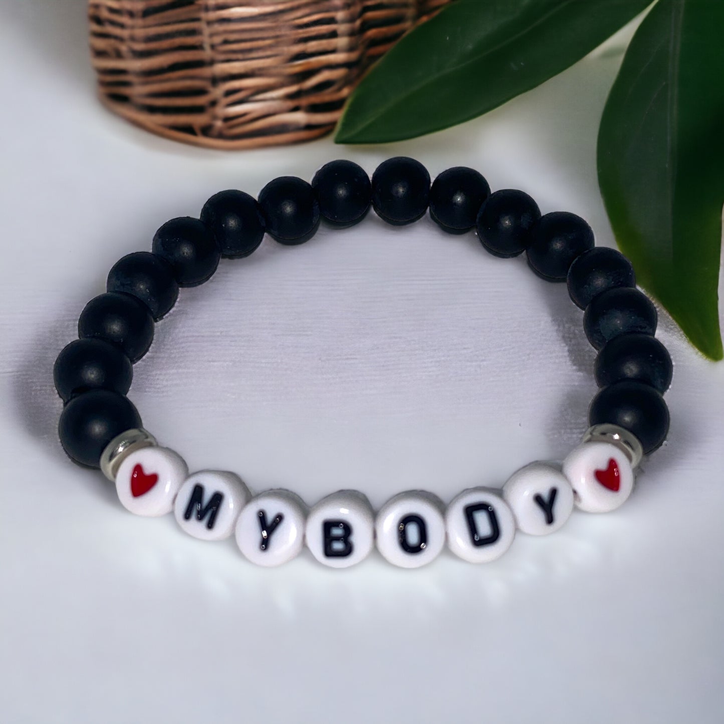 "I Love MyBody" Black Onyx Bracelet